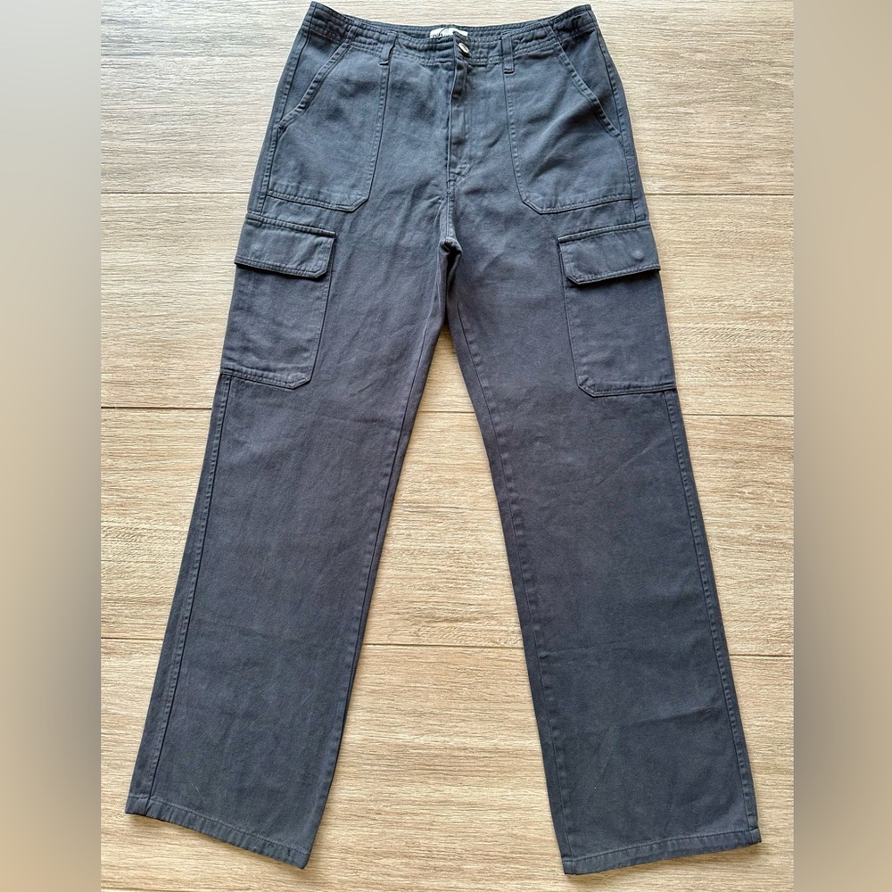 Zara Women’s High Rise Charcoal Gray Cargo Pants, Size 10